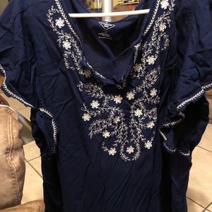 (210) St John’s Bay 3X blue blouse